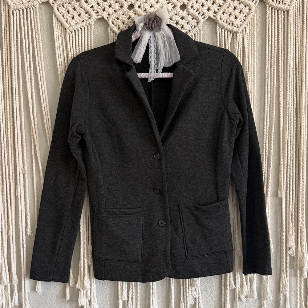 Tahari dark gray knit blazer